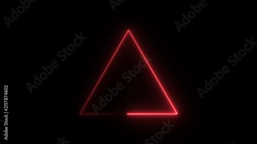 neon light Triangle animation video.4k stock video