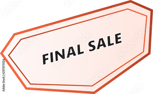 Red Hexagonal Final Sale Label Design for Shopping Promotions and Retail Discount Announcements