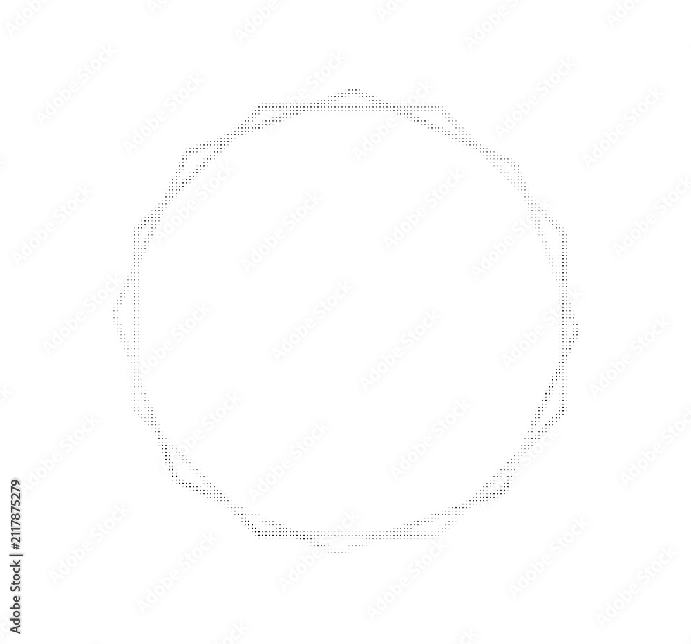 Fototapeta premium Abstract halftone circle frame