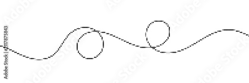 Halftone style wavy line with loops