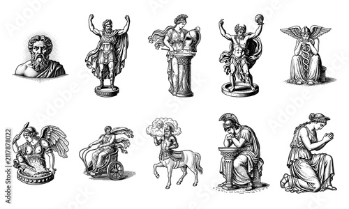 Premium Collection of Ancient Greek and Roman Mythology Statues Featuring Warriors Centaurs and Deities