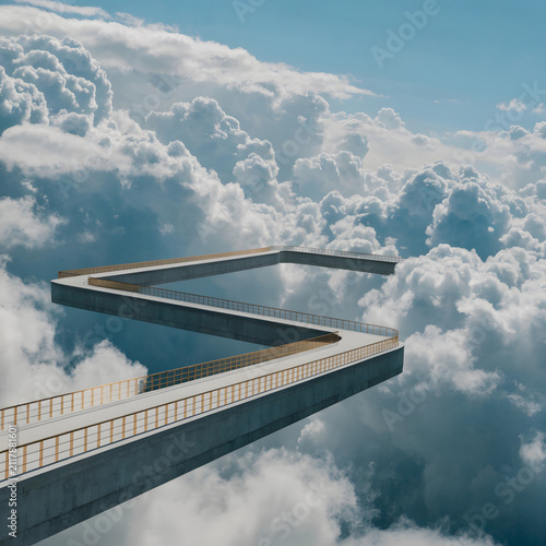 Floating Hallway with Impossible Gravity Illusion