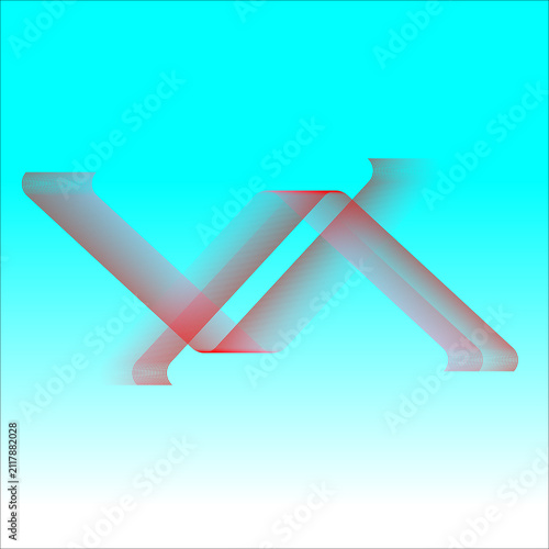 Red Wave Lines Against Gradient Turquoise And White Background