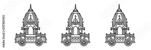 фотографія Lord Jagannath Rath Yatra Festival Chariot Vector Illustration Set for Hindu Rel