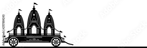 Принти на полотні Jagannath Rath Yatra Chariots Silhouette Vector Illustration for Hindu Festival