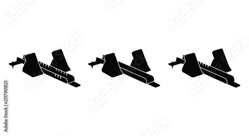 Canvastavla Airplane Ramp Sequence In Black Silhouette aeroplane