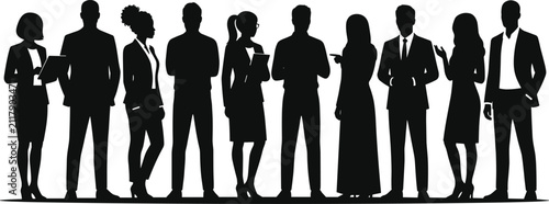 Business Professional Silhouette Illustration Representing Teamwork Collaboration and Corporate Environment