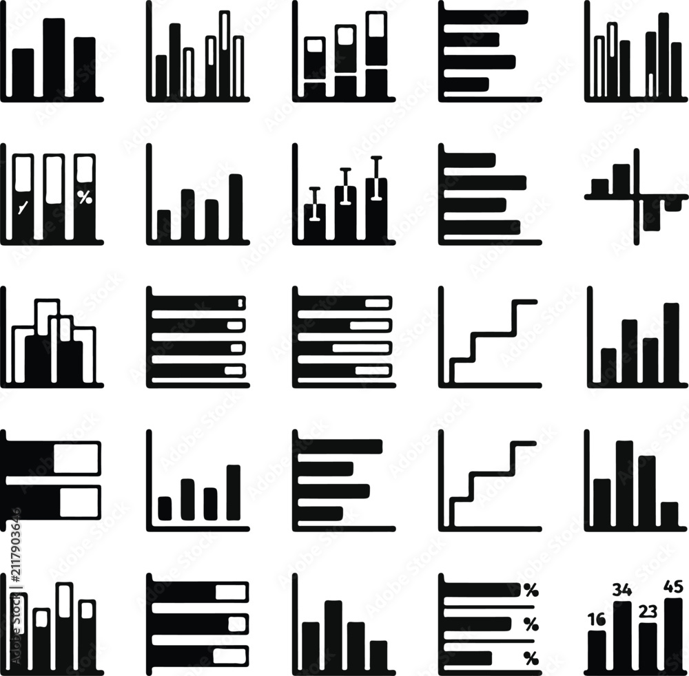 Obraz premium Pie Chart and Circular Graph Icons Set, Radial Data Visualization Elements, Business Analytics Infographic Vector Collection.Business Chart and Graph Icons Set, Data Analytics Dashboard Vector Collect