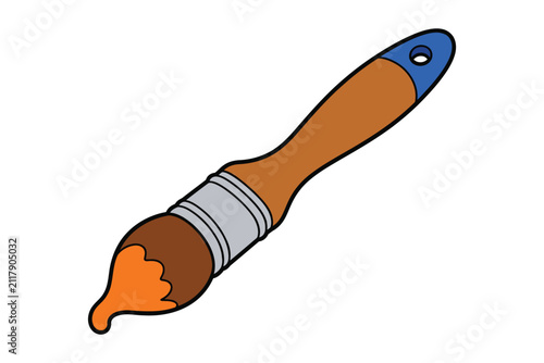 Fotografie Simple brown crayon with blue tip and ferrule