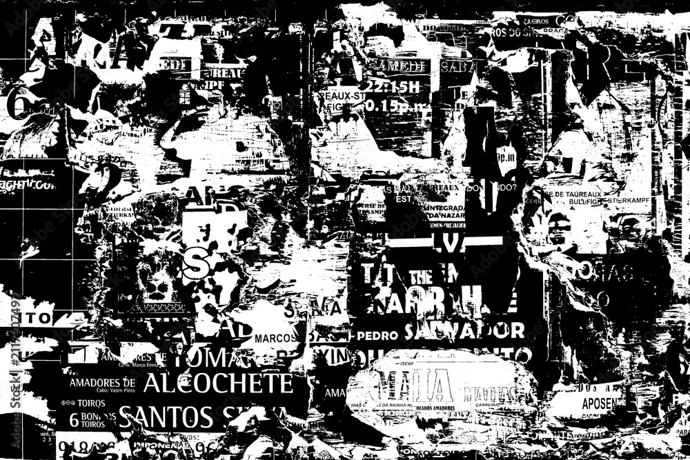 Obraz premium Black and White Grunge Collage Texture Collection