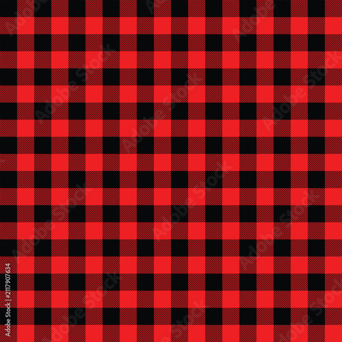 Red and Black Plaid Seamless Pattern Vector Background