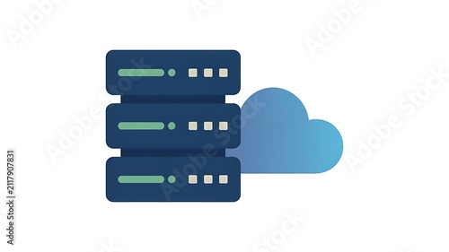 Cloud server data storage icon