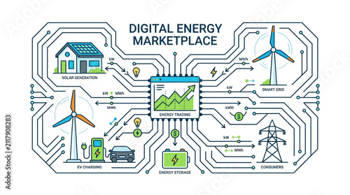 Digital Energy Marketplace: Smart Grid, Renewables, EV Charging, and Storage