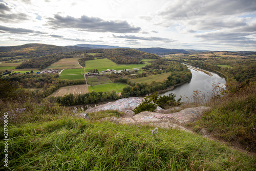 Wyalusing Rocks Scenic overlook of Susquehanna river and a Dutch village Pennsylvania. PA route 6.