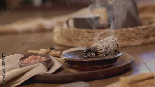 Burning sage stick