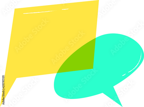 Foto Risograph Style Overlapping Speech Bubbles for Communication and Dialogue Concep