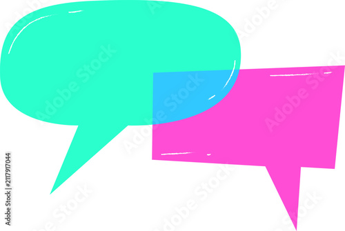 Risograph Overlapping Speech Bubbles Minimalist Icon