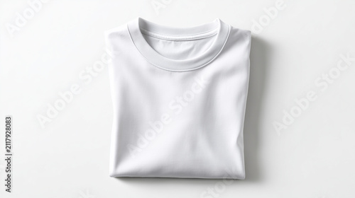 White T Shirt and Polo Shirt Mockup on White Background, Blank Cotton Clothing Template for Fashion Design and Casual Wear Front View