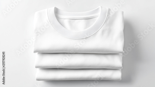 White T-Shirt and Polo Shirt on White Background Minimal Clothing Fashion Template for Casual Wear and Textile Design