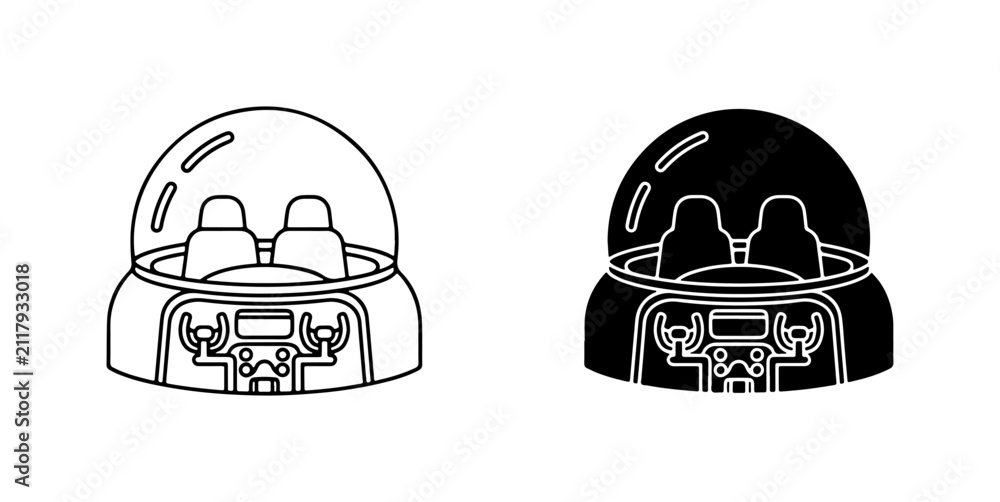 Fototapeta premium Futuristic Pod Vehicle, Sci-Fi Transport, Space Capsule Icon, Modern Transportation Design