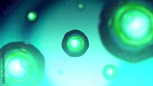 Cyclosporiasis or Cyclospora Bacteria floating in Microscopic Environment