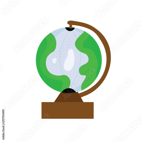 Flat globe illustration perfect for education, travel, geography, branding, posters, apps