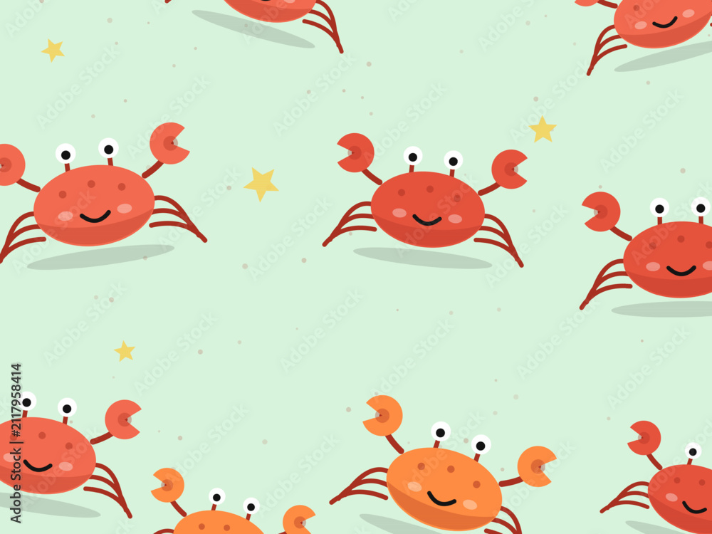 Fototapeta premium Playful Crab Pattern for Beach Lovers