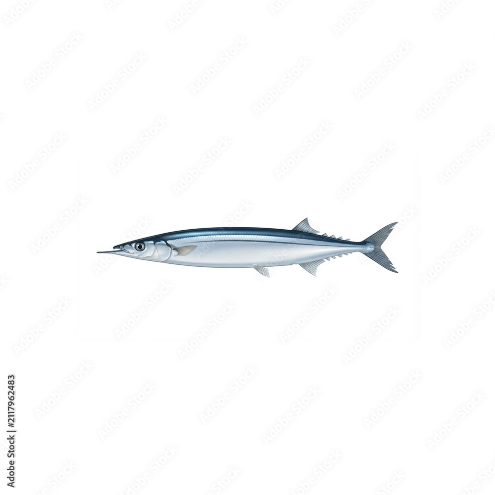 Fototapeta premium Pacific Saury Illustration
