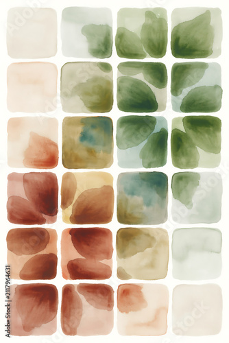 Abstract green and brown texture patterns collection