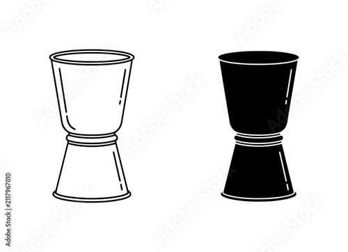 Cocktail Jigger Set, Bar Tool Icons, Double-Sided Measuring Cup, Barware Essentials