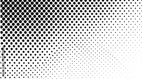 Abstract Black Halftone Dots Gradient Background with Comic Pop Art Fade Effect