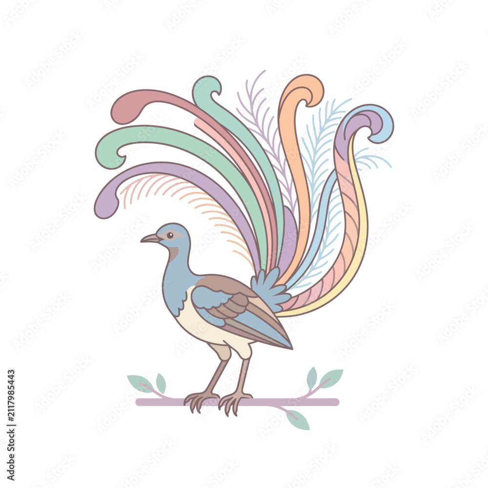Naklejka premium Stylized Peacock Vector Illustration