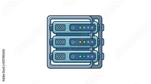 Server Rack Vector Illustration
