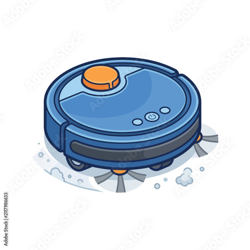 Robotic Vacuum Cleaner Vector Illustration