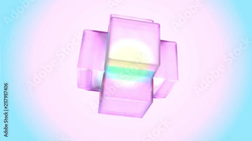 Color Glass box cross abstract bg rotate endless 4k