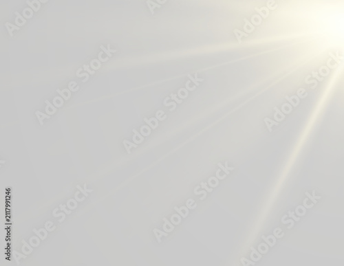 Bild auf Leinwand Sunny yellow light burst with sparkling particles and radiant beams