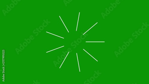 Green and black abstract background with animated loading icons and subtle motion graphics