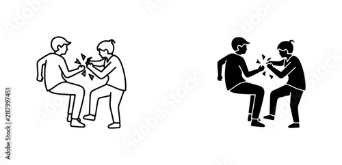 Foto Conflict, Argument, Dispute, Confrontation Icons: Two People Arguing, Black and