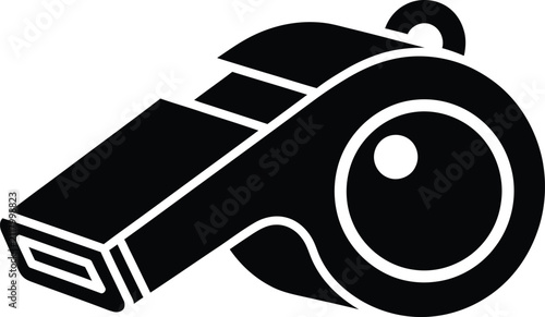 Obraz na plátne Silhouette vector of a sports referee whistle icon for design