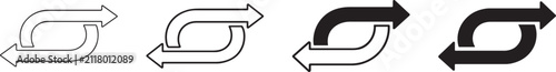 Repeat loop arrows vector icon set.