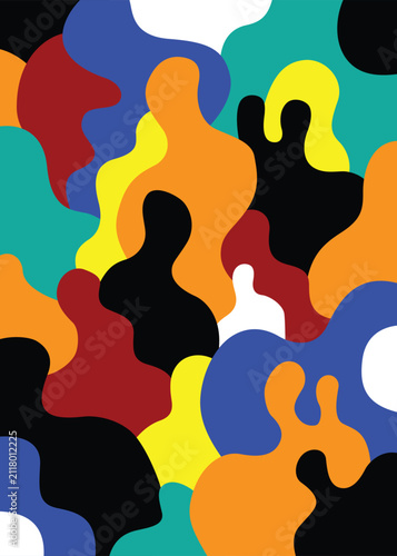 
People abstract silhouettes vector multicolor illustration ,modern social communication 