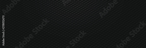 Carbon background. Dark geometric texture. Futuristic metal design for banner, poster or website. Realistic composite material. Black metal cells. Vector illustration.