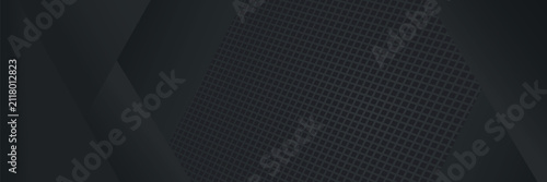 Abstract futuristic black geometric shape background with metal texture. Design for presentation, banner, cover, web, flyer, card, poster, game, texture, slide and powerpoint. Vector illustration