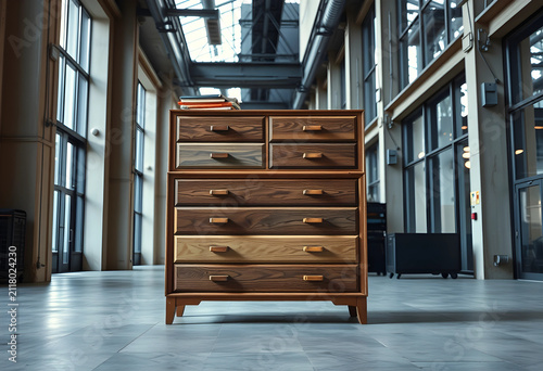 Wooden chest of drawers wit...