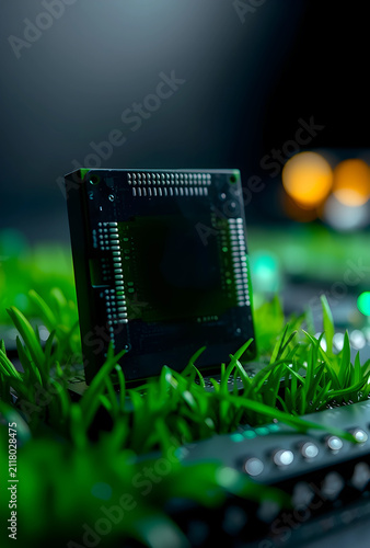 Circuit board with green gr...