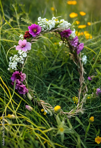 Handmade flower wreath with...