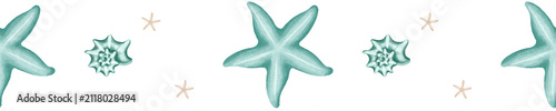 Minimal Starfish Nautical Border for Baby Shower Invitation