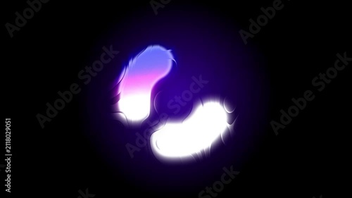Glassy Gradient Background Animated on Black Background. Vibrant Gradient Fluid Animation Featuring Glowing Colorful Neon Organic Shape Rotating on Black Background