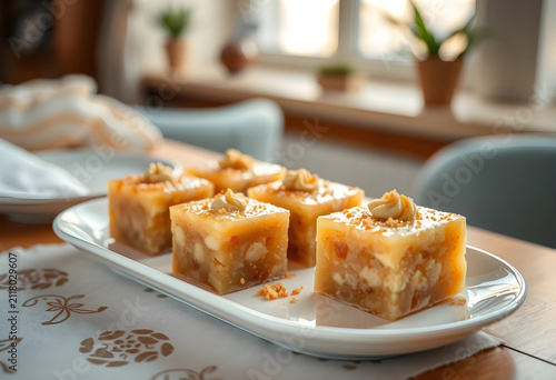 Sweet dessert squares with ...