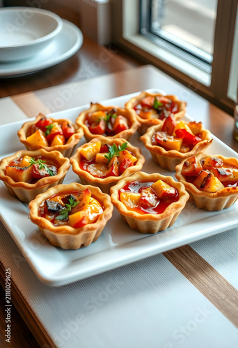 Sweet fruit tarts with glaz...